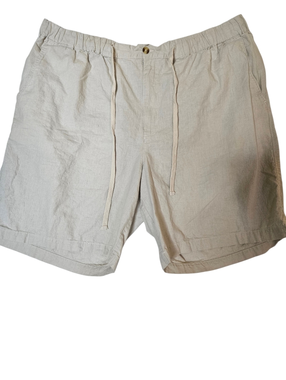 Island Outfitters Linen Cotton Shorts Men’s 3XL Khaki Big & Tall Beach